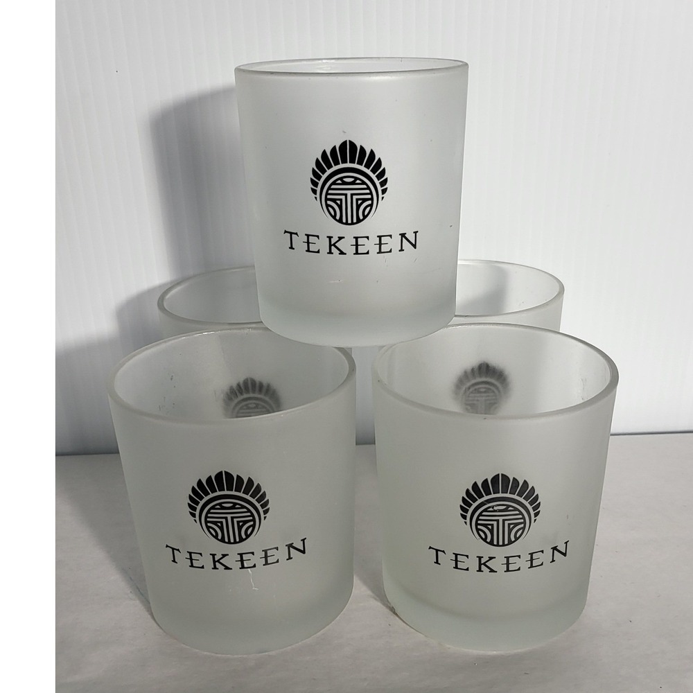 Set of 5 TEKEEN Frosted Shot Glasses 2oz Votive Candle Holders Glass Barware 801